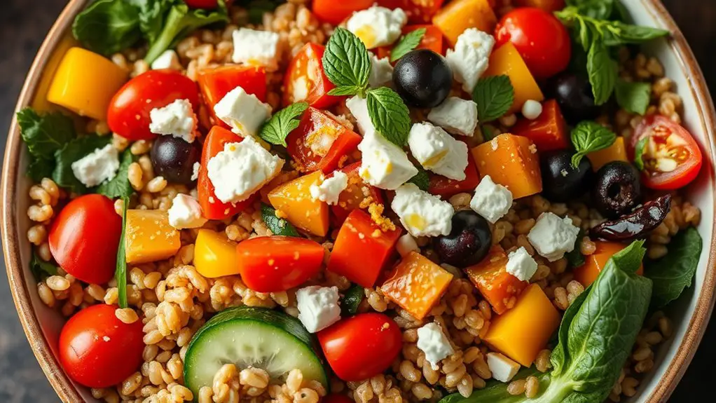 healthy mediterranean grain bowl