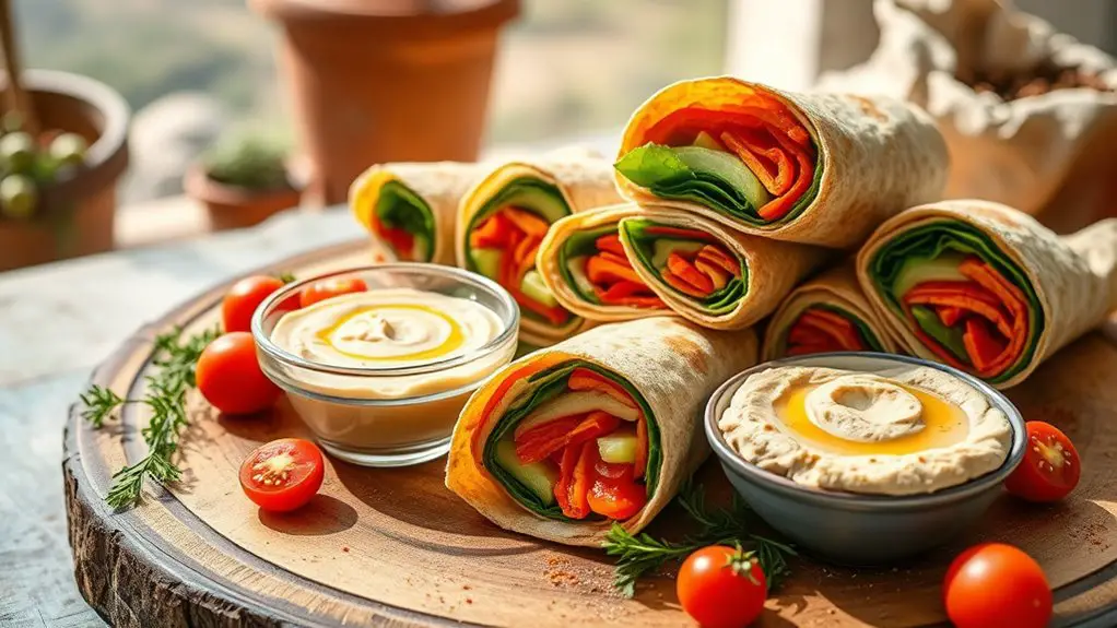 healthy mediterranean snack wraps