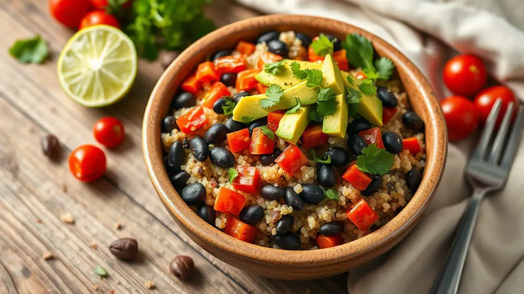 healthy spicy quinoa bowl