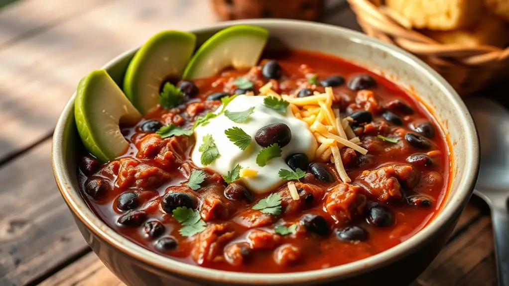 hearty venison black bean chili