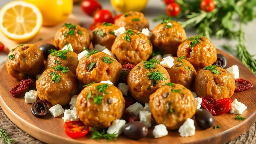 herb infused feta meatballs recipe