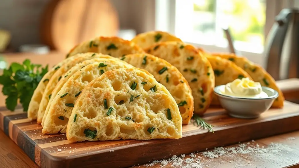 herb infused garlic soda bread