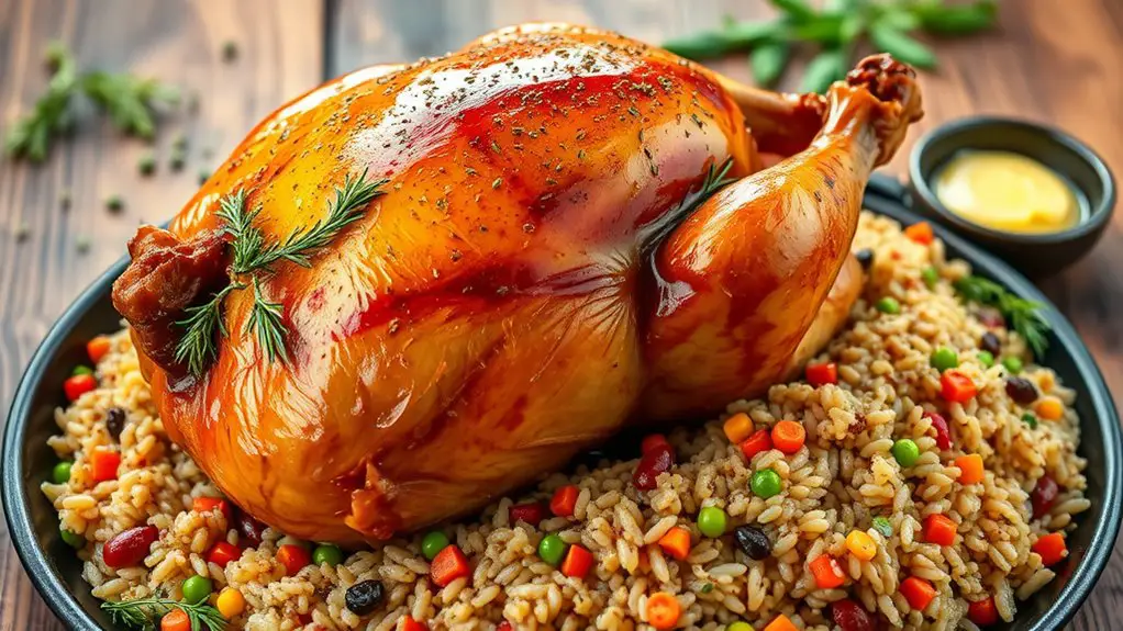 herb infused turkey with dressing