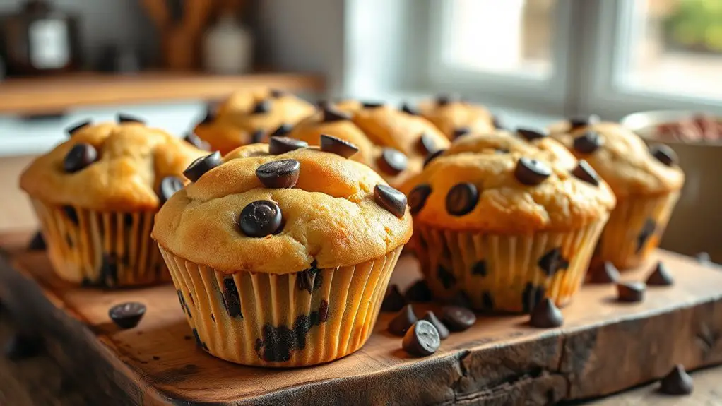 indulgent chocolate chip muffins