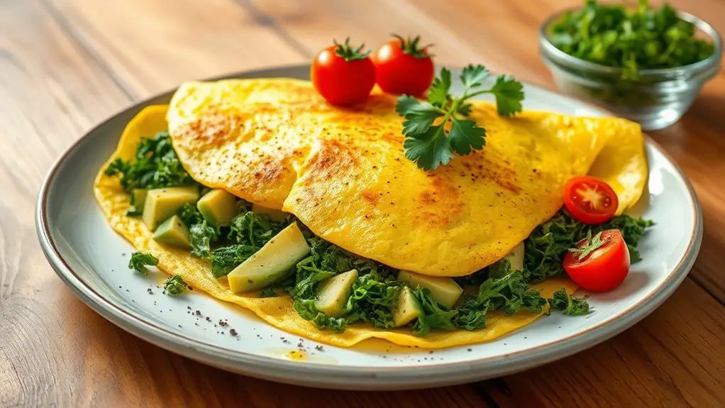 kale avocado omelet recipe