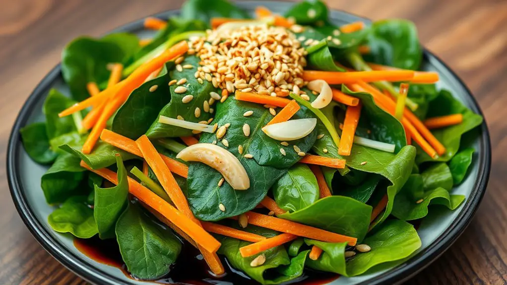 korean inspired spinach salad recipe