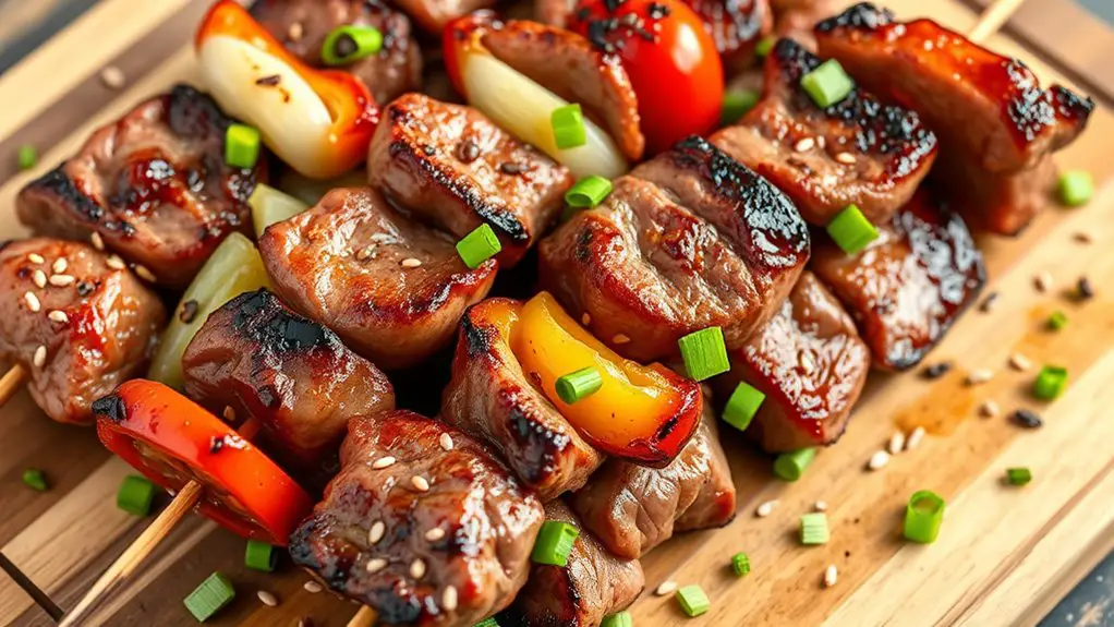 korean marinated beef skewers