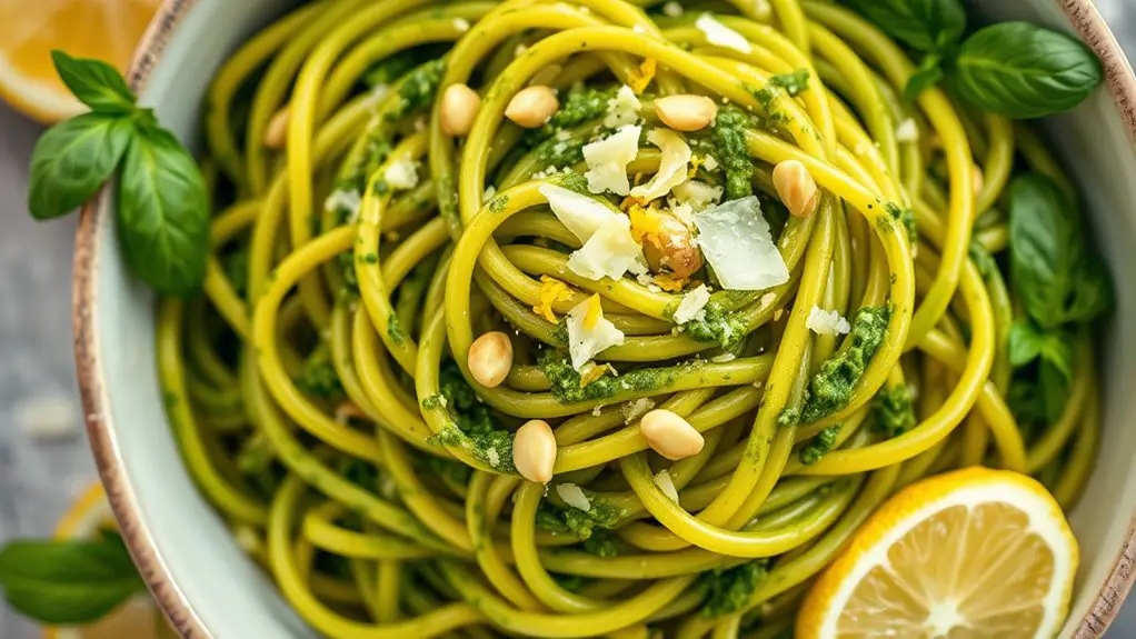 lemon basil pesto pasta