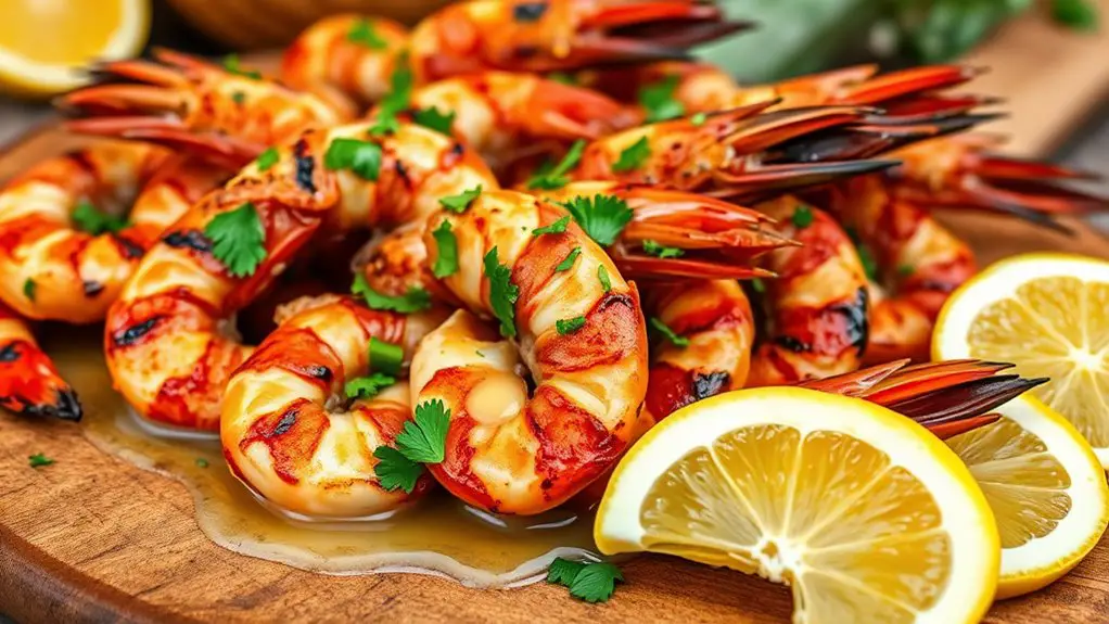 lemon butter grilled prawns