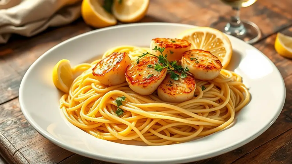 lemon butter scallops pasta