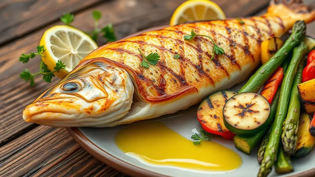 lemon garlic grilled walleye