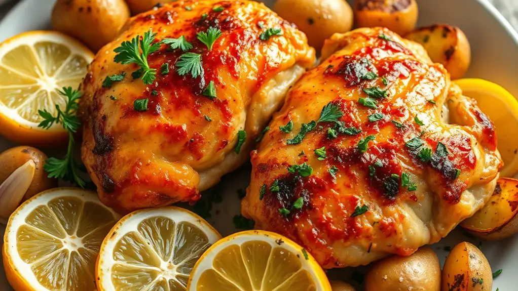 lemon herb roasted thighs