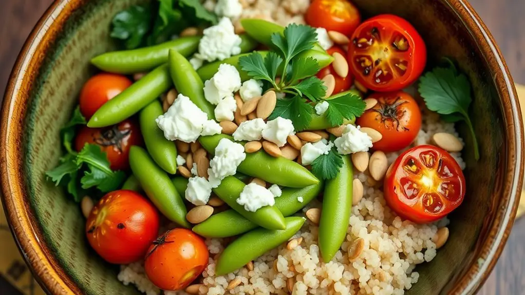 lima bean quinoa dish