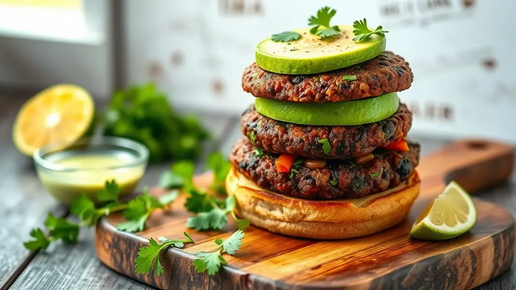 lime cilantro black bean burger