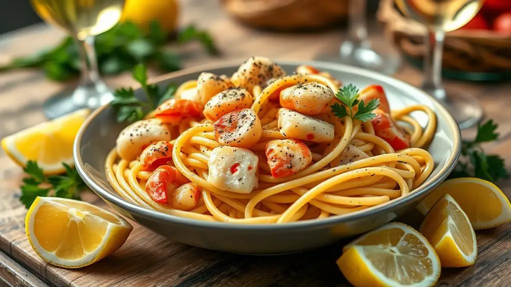 lobster linguine with lemon