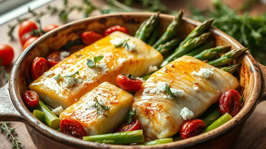 mediterranean cod asparagus casserole