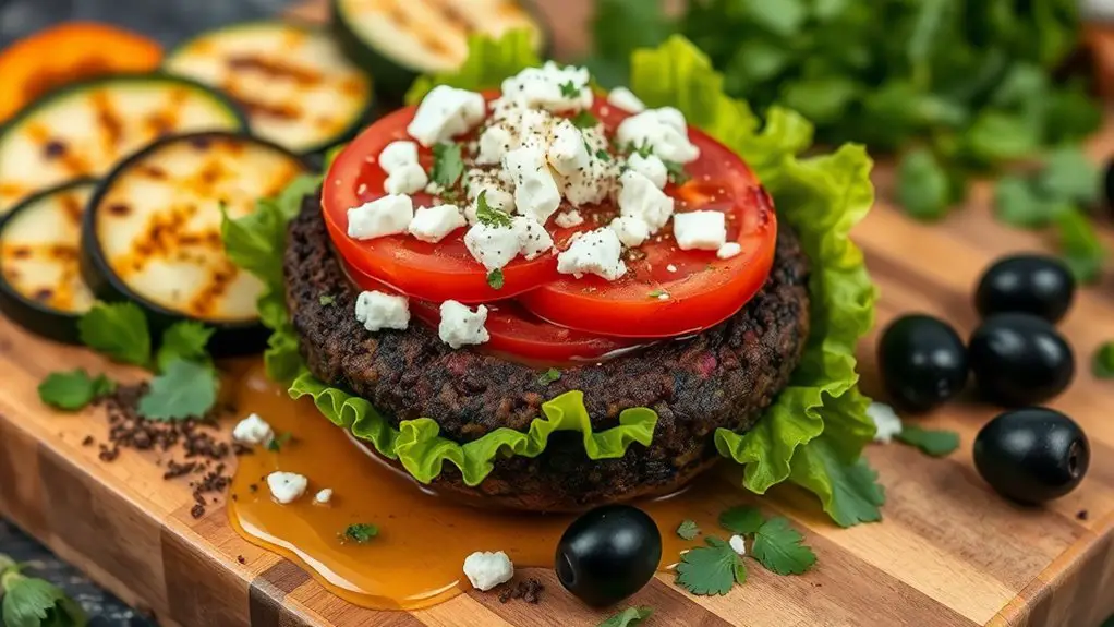 mediterranean feta black bean burger