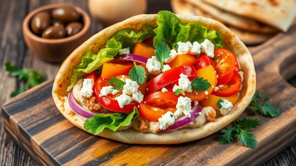 mediterranean veggie pita delight