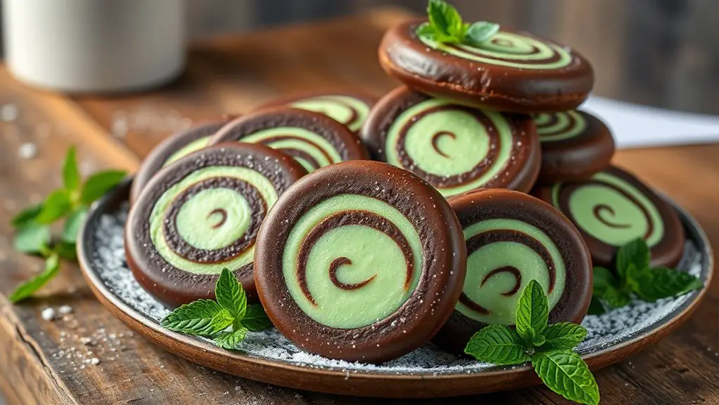 mint chocolate swirl cookies