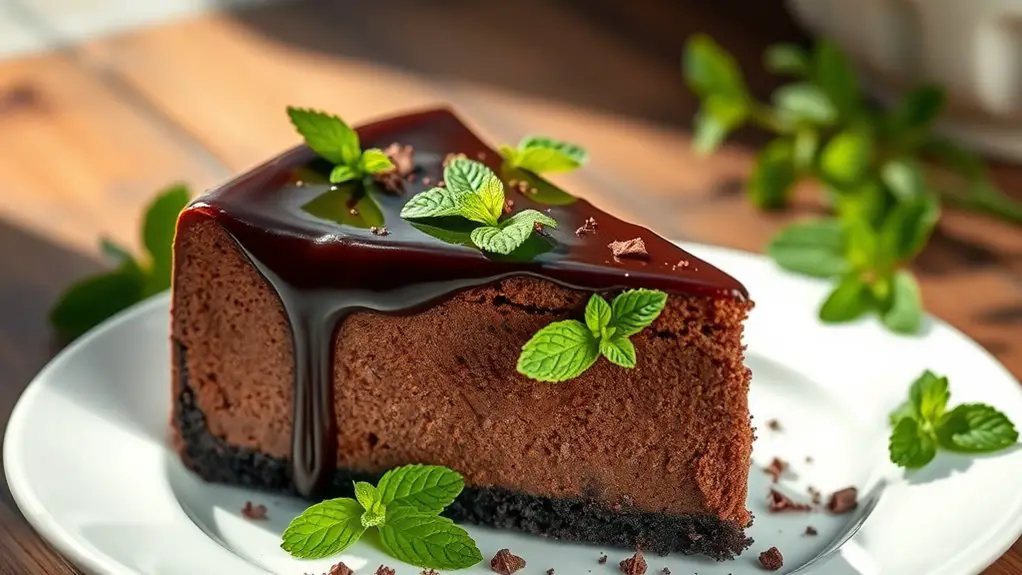 minty dark chocolate cheesecake