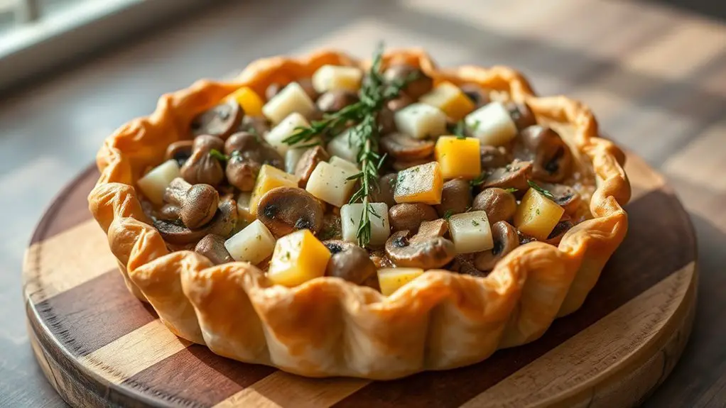 mushroom cheese pastry tart