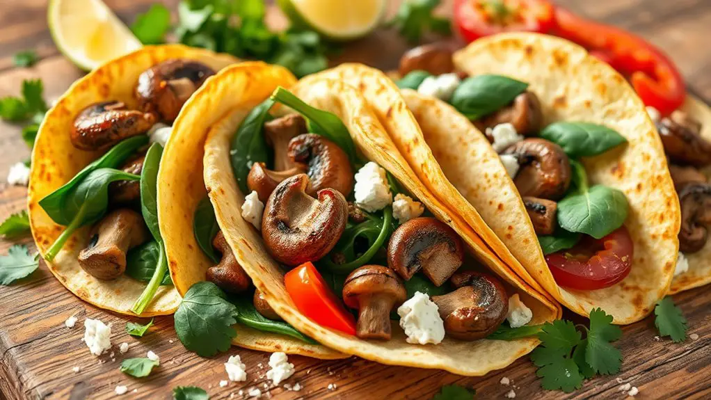 mushroom spinach fajitas recipe