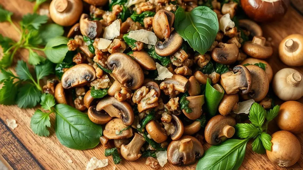 mushroom spinach vegetarian filling