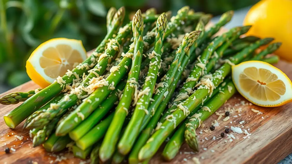 parmesan topped asparagus dish