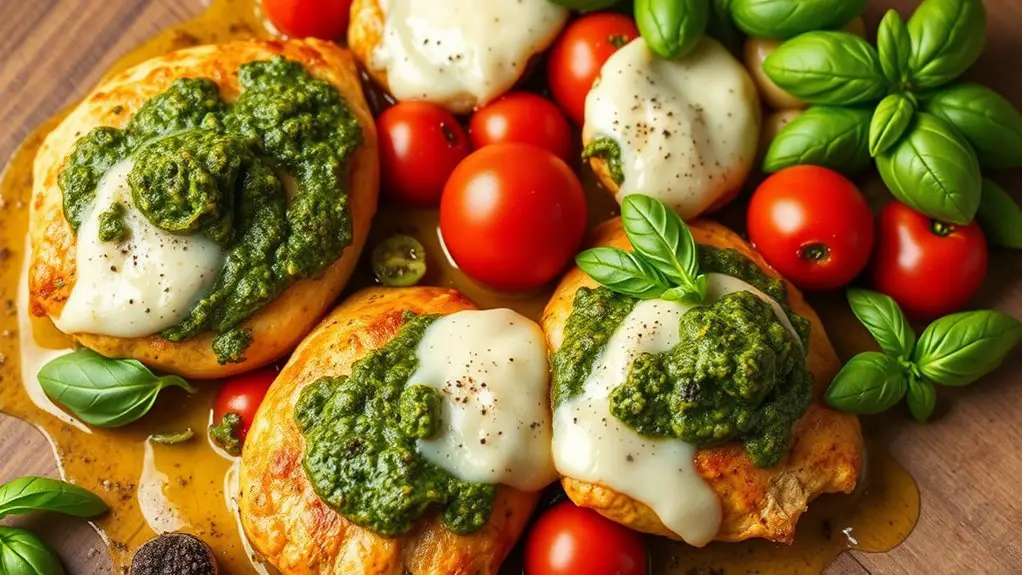 pesto chicken with mozzarella