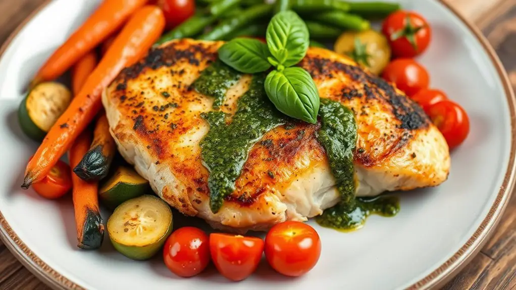 pesto chicken with vegetables