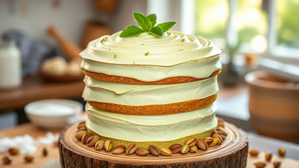 pistachio cream cheese cake