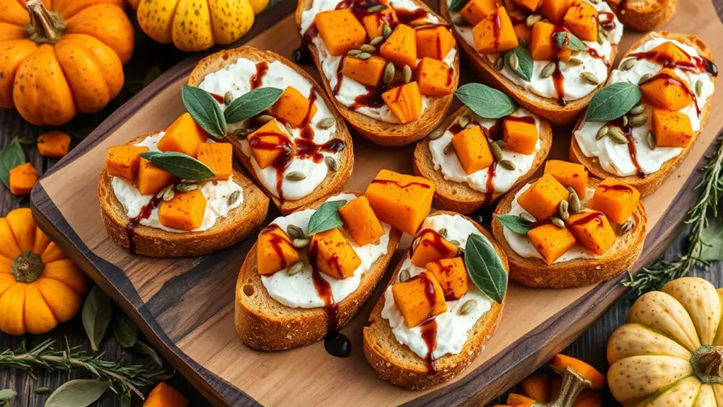 pumpkin ricotta bruschetta appetizer