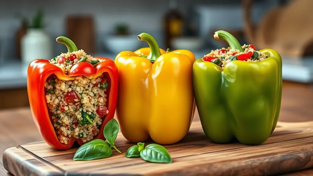 quinoa spinach stuffed peppers