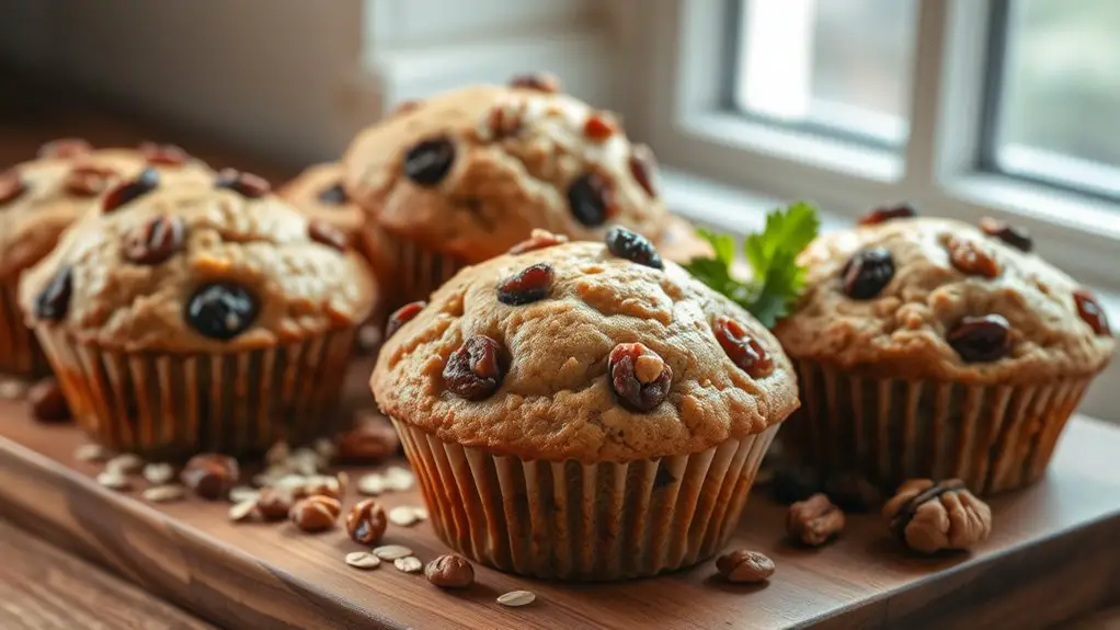 raisin walnut bran muffins