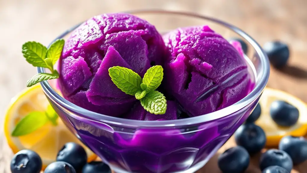 refreshing blueberry lemon sorbet