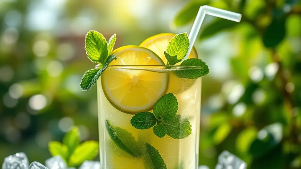 refreshing minty mojito beverage