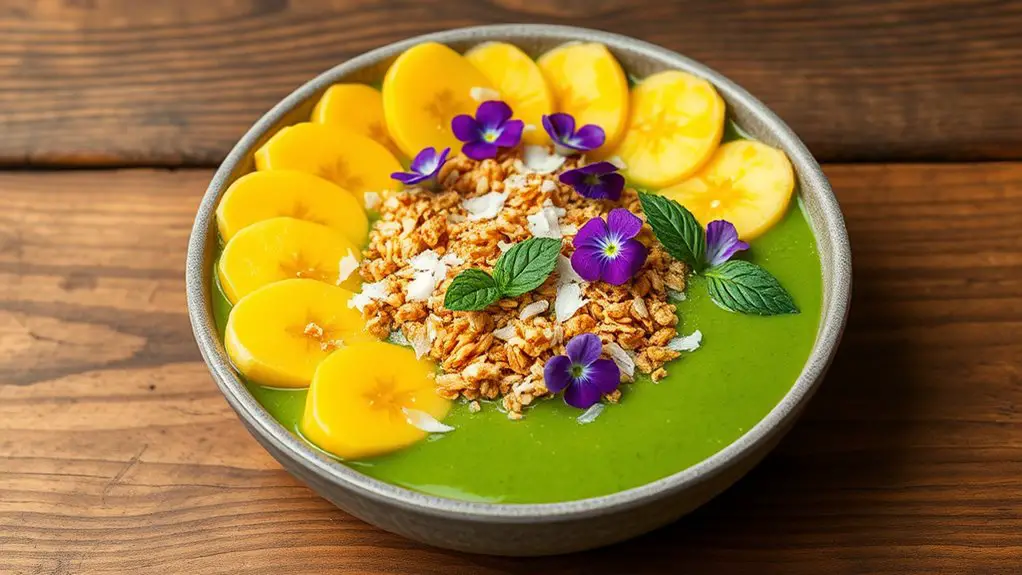 refreshing tropical spinach bowl