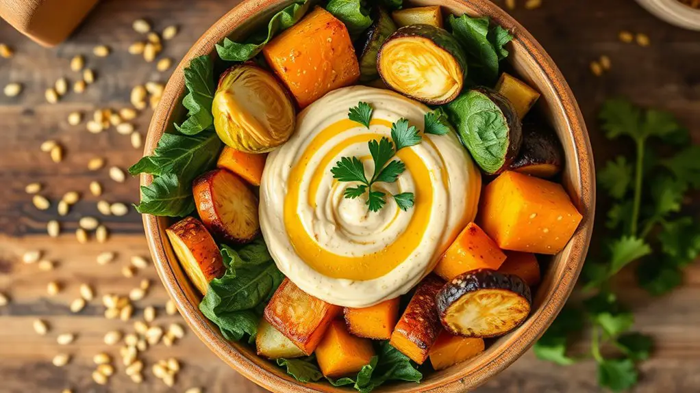 roasted vegetable tahini bowl