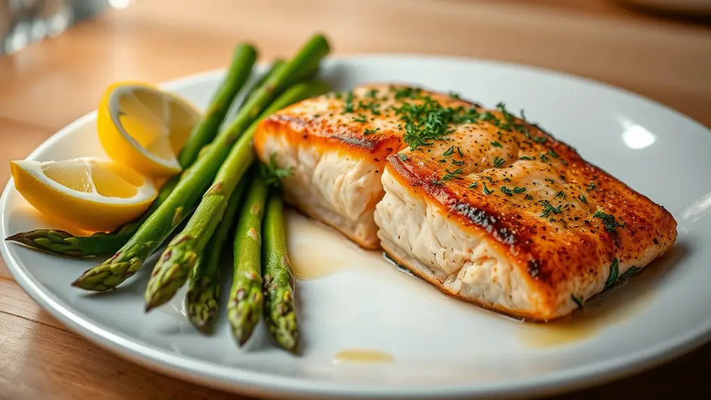 salmon and asparagus dish