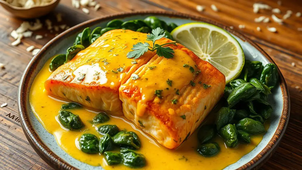 salmon in coconut curry