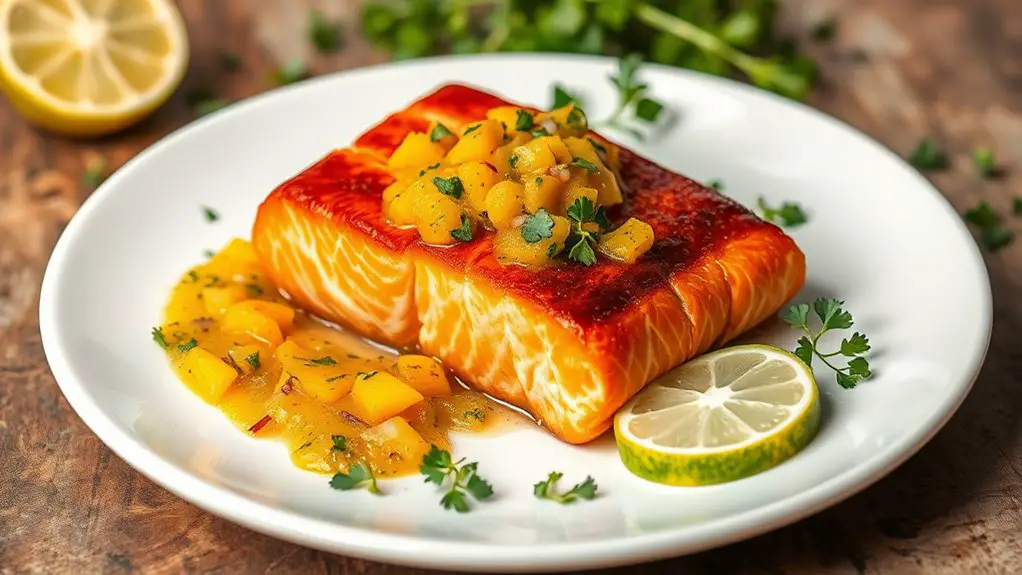 salmon with mango chutney