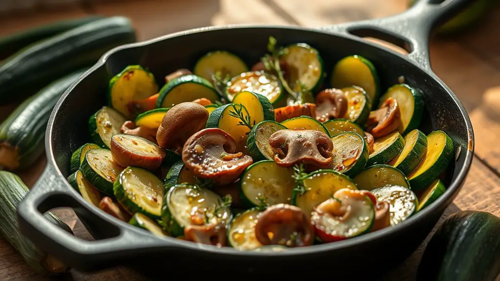 saut ed zucchini with mushrooms