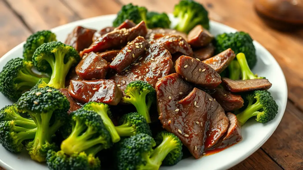 savory beef with broccoli