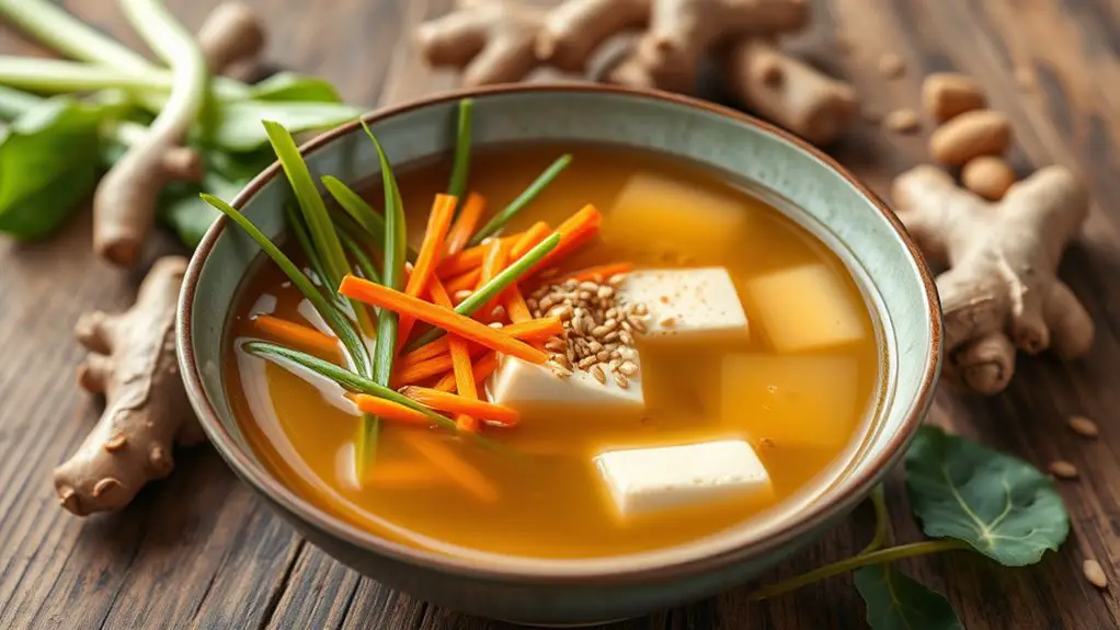 savory miso ginger soup