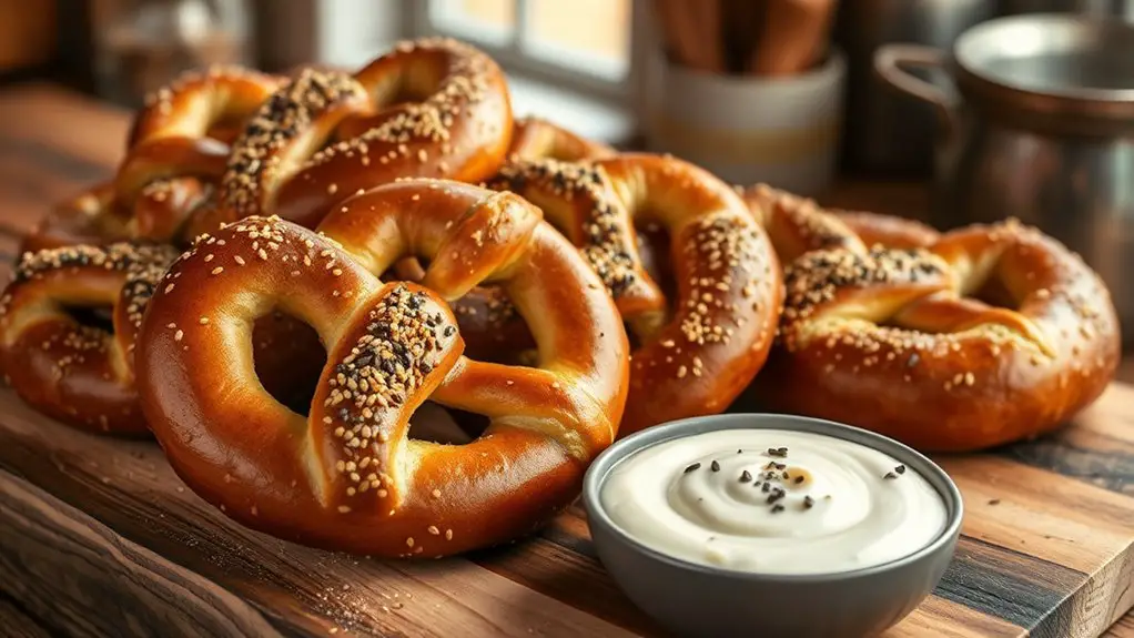 savory pretzels with seasoning