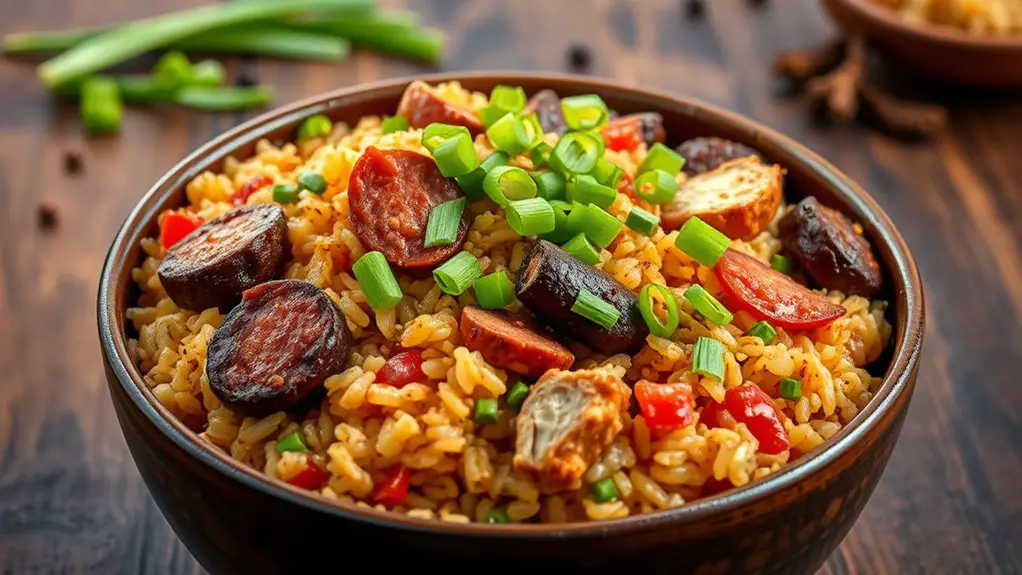 savory rice with sausage