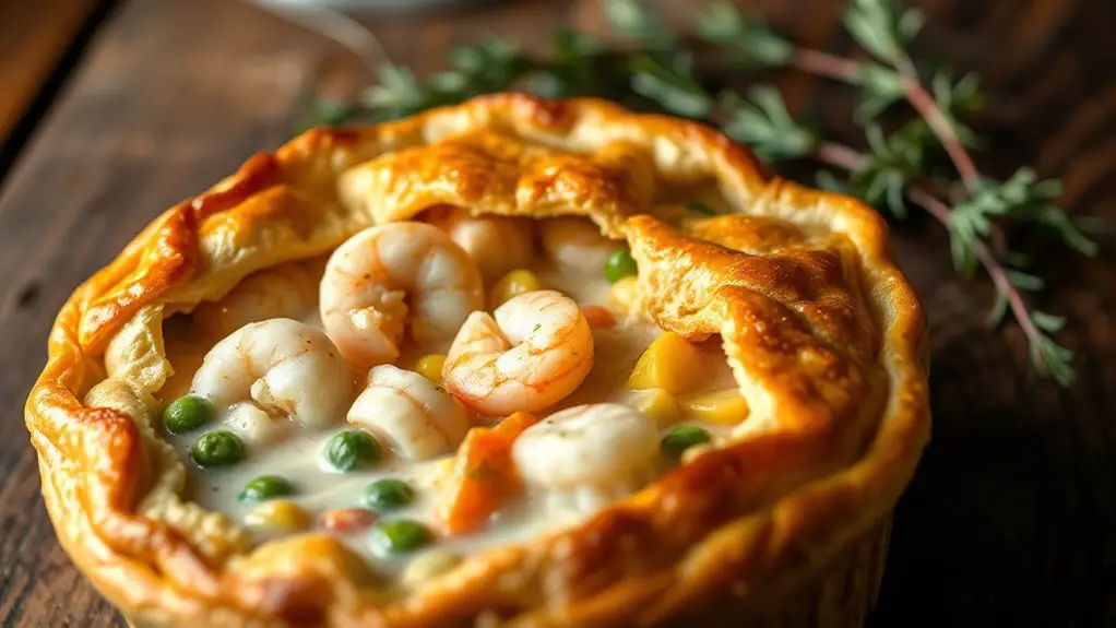 savory seafood filled pastry