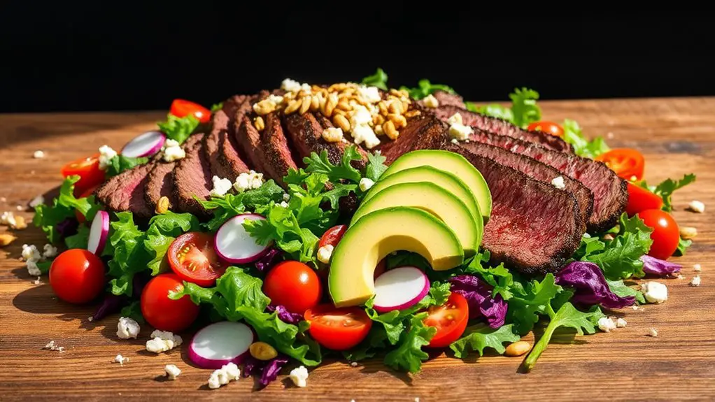 savory steak salad dish