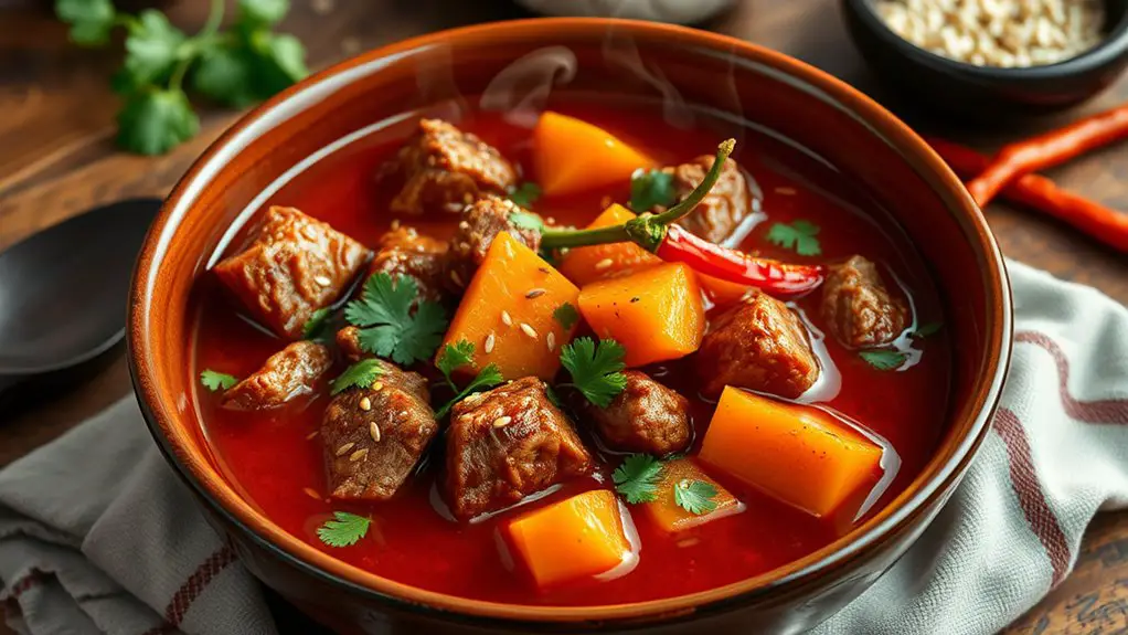 savory stew with sweetness