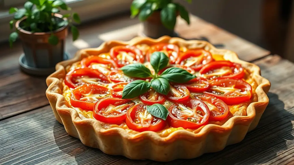 savory tomato basil quiche